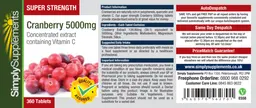 Label for Super Strength Cranberry 5000 mg