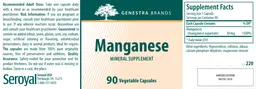 Label for Manganese