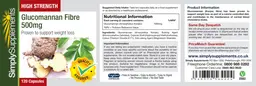 Label for High Strength Glucomannan Fibre 500 mg