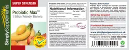 Label for Super Strength Probiotic Max