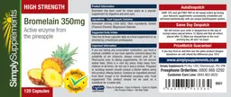 Label for High Strength Bromelain 350 mg