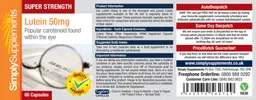 Label for Super Strength Lutein 50 mg