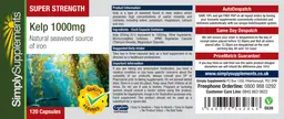 Label for Super Strength Kelp 1000 mg