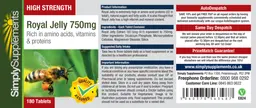 Label for High Strength Royal Jelly 750 mg