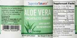 Label for Aloe Vera Concentrated Powder