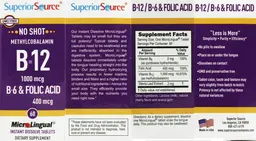 Label for Methylcobalamin B-12 1000 mcg B-6 & Folic Acid 400 mcg