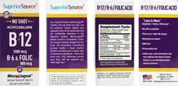 Label for Methylcobalamin B-12 1000 mcg B-6 & Folic Acid 800 mcg