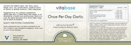 Label for Once-Per-Day Garlic 650 mg