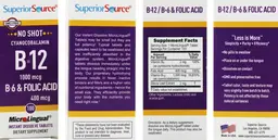 Label for B-12 1000 mcg B-6 & Folic Acid 400 mcg