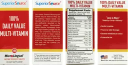 Label for 100% Daily Value Multi-Vitamin
