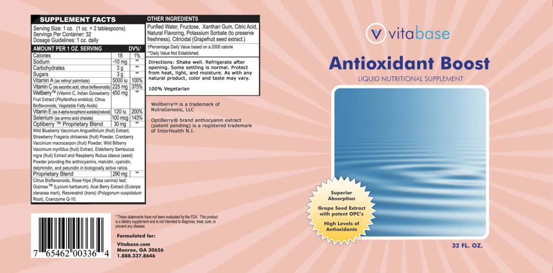 Label for Antioxidant Boost