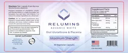 Label for Oral Glutathione & Placenta Maximum Strength