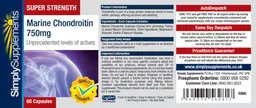 Label for Super Strength Marine Chondroitin 750 mg