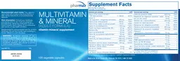 Label for Multivitamin & Mineral (Adult Formula)
