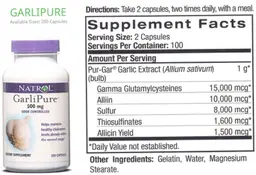 Label for GarliPure 500 mg