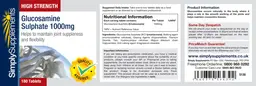 Label for High Strength Glucosamine Sulphate 1000 mg