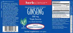 Standardized-Full Potency Ginseng 500 mg