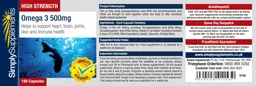 Label for High Strength Omega 3 500 mg