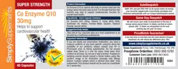 Label for Super Strength Co Enzyme Q10 30 mg