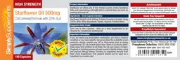Label for High Strength Starflower Oil 500 mg
