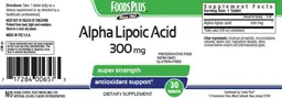 Label for Alpha Lipoic Acid 300 mg