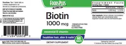 Label for Biotin 1000 mcg