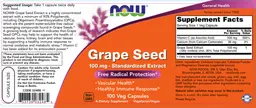 Label for Grape Seed 100 mg - Standardized Extract