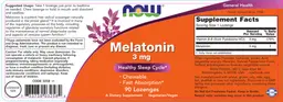 Label for Melatonin 3 mg