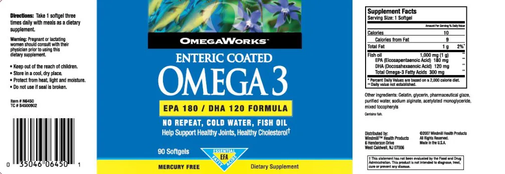 Label for Enteric Coated Omega 3
