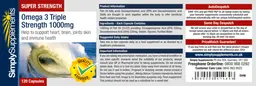Label for Super Strength Omega 3 Triple Strength 1000 mg