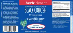 Label for Black Cohosh 80 mg extract