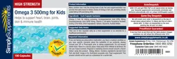Label for High Strength Omega 3 500 mg For Kids