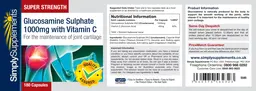 Label for Super Strength Glucosamine Sulphate 1000 mg With Vitamin C