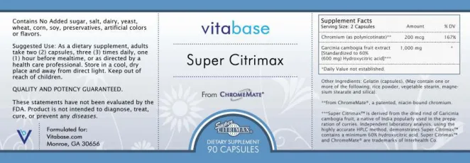 Label for Super Citrimax