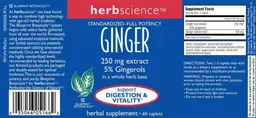 Ginger 250 mg Extract 5% Gingerols
