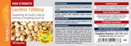 Label for High Strength Lecithin 1200 mg