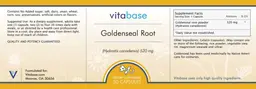 Label for Goldenseal Root 520 mg