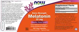 Label for Extra Strength Melatonin 10 mg