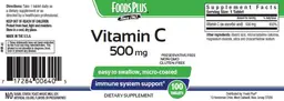 Label for Vitamin C 500 mg
