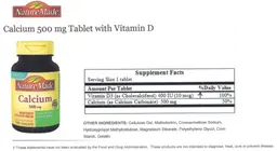 Label for Calcium 500 mg