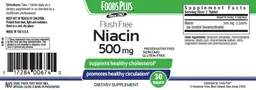 Label for Flush Free Niacin 500 mg