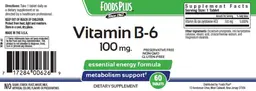 Label for Vitamin B-6 100 mg