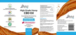 Label for High Grade Hemp CBD Oil Strawberry