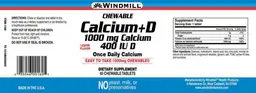 Label for Chewable Calcium+D 1000 mg Calcium 400 IU D