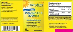 Label for VItamin D-3 (1000 IU)