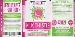 Label for Milk Thistle 450 mg