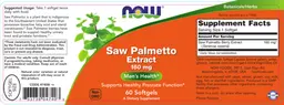 Label for Saw Palmetto Extract 160 mg