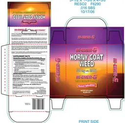 Label for Horny Goat Weed