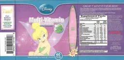 Label for Disney Tinkerbell Multi-Vitamin Gummies