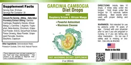 Label for Garcinia Cambogia Diet Drops